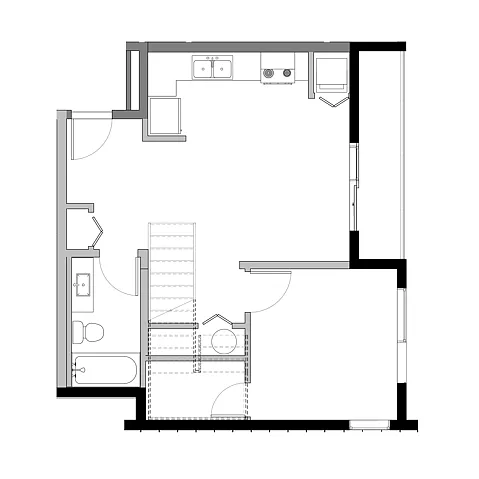Floor plan 1x1 Loft 636