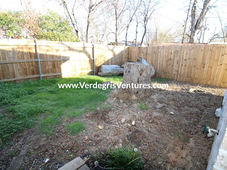 Backyard is fenced