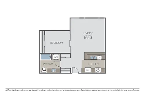 Floor plan Plan 1L - Open One Bedroom