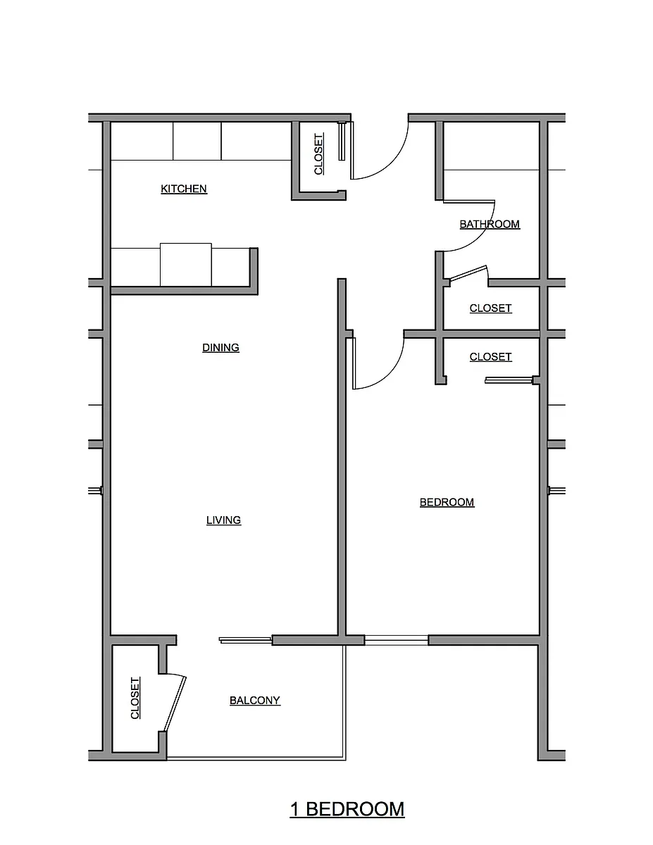 Floor plan One bed one bath