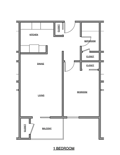 Floor plan One bed one bath