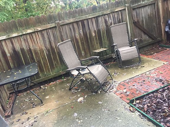 Private fenced in porch