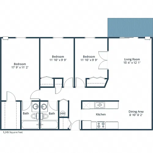 Floor plan Three Bedroom 32A