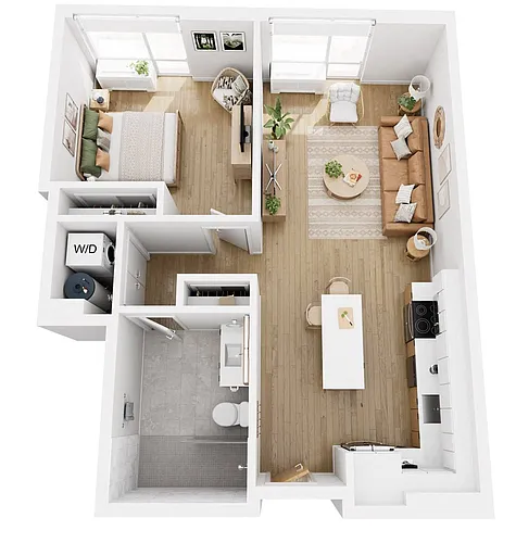Floor plan One Bedroom F