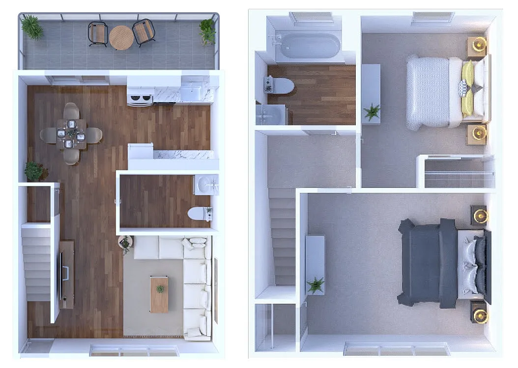 Floor plan 2 Bed 1.5 Bath | Classic