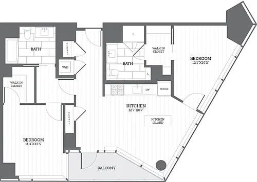 Floor plan 2 Bed/2 Bath E2