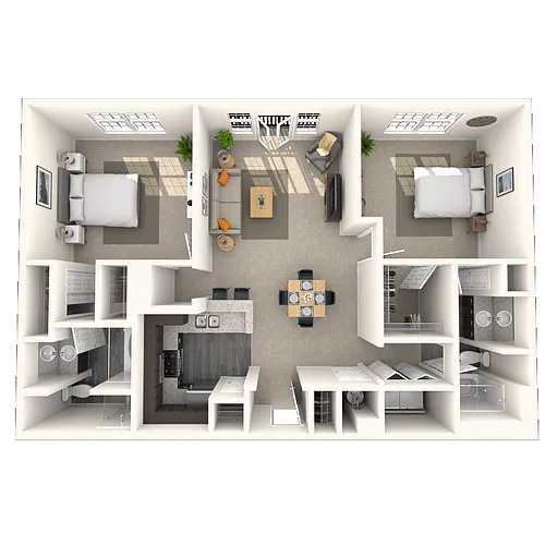 Floor plan Traditional 2x2 1119-1133 SF