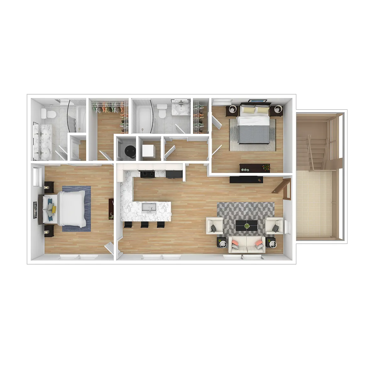 Floor plan 2BR Carriage House