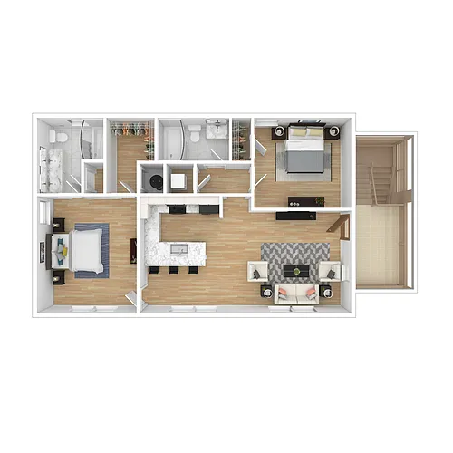 Floor plan 2BR Carriage House