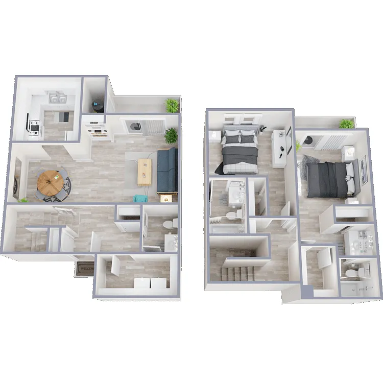 Floor plan 2 Bed 2.5 Bath