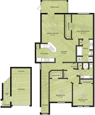 Floor plan C2: 3 Bed 2 Bath