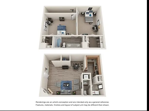 Floor plan Two Bedroom Townhome