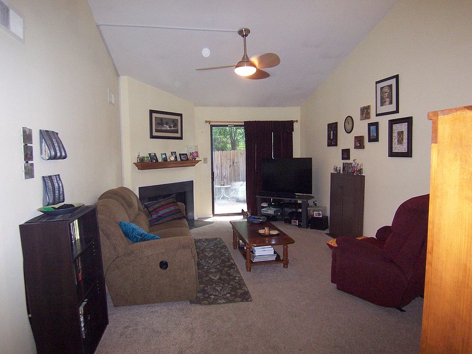 Living room with fireplace!