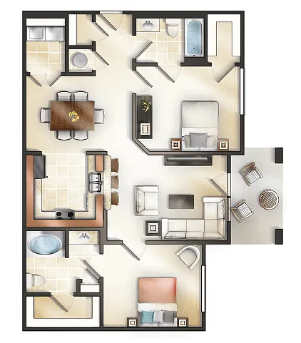 Floor plan The Oxford with Balcony