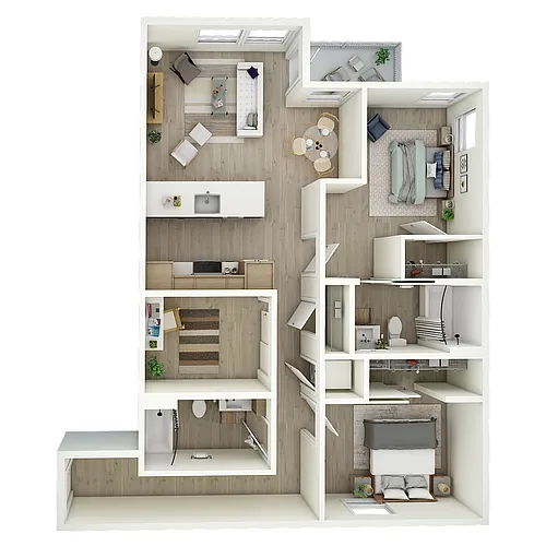 Floor plan 2 Bed 2 Bath - MFTE - b12.2