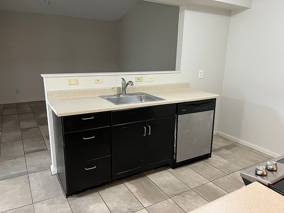 Kitchen with view to living area.