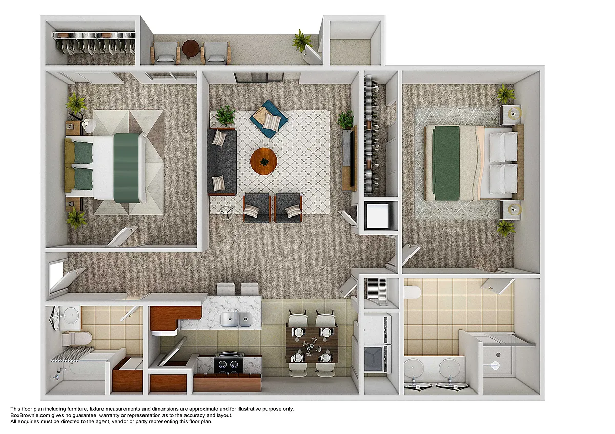 Floor plan 2 Bedroom, 2 Bathroom