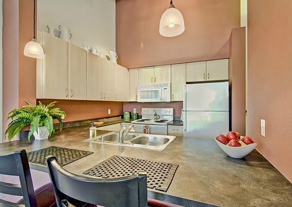 A full-size kitchen with plenty of cabinets & counter space plus