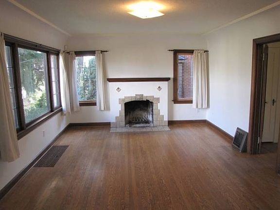 Living room and fireplace