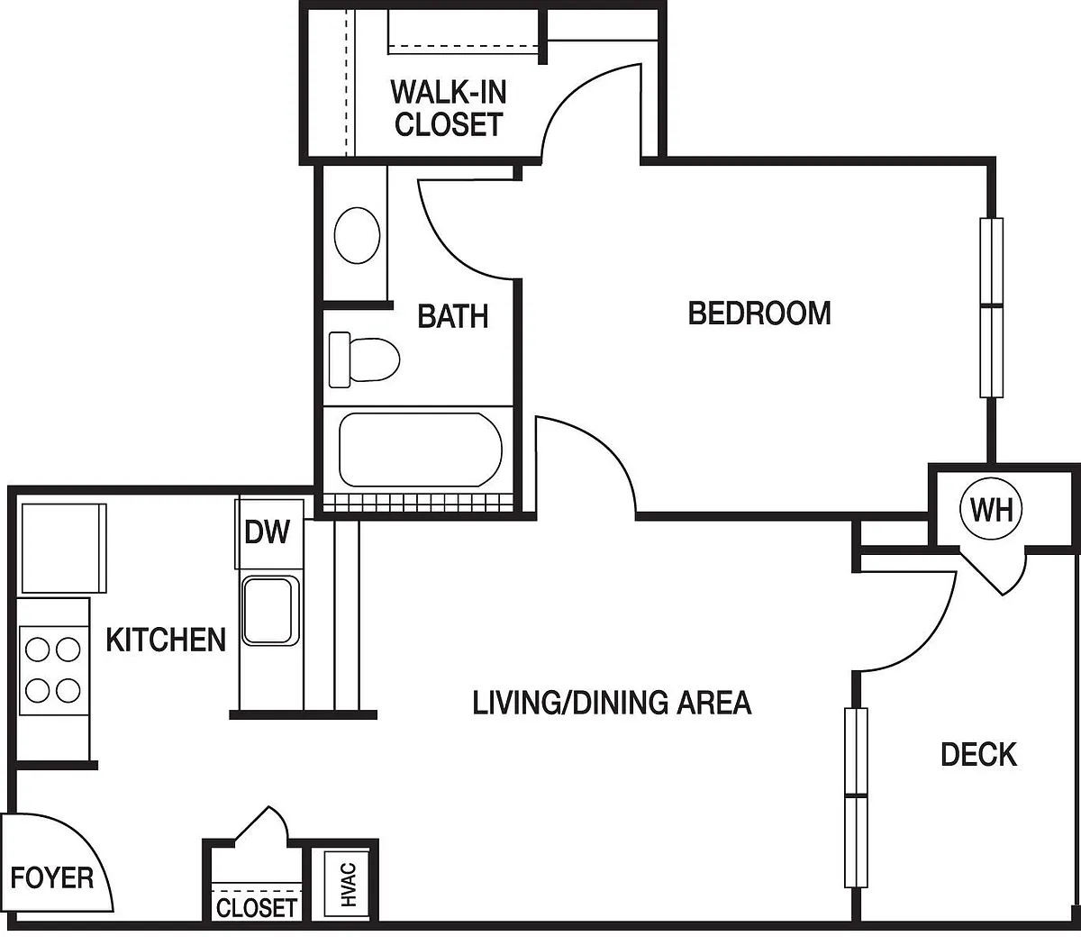 Floor plan 1x1A Renovated