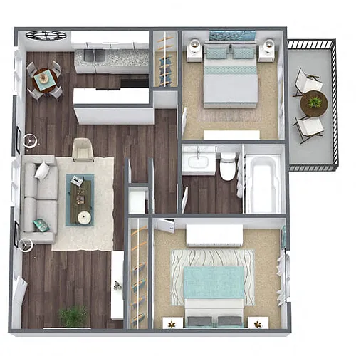 Floor plan B5: 2 Bed 2 Bath