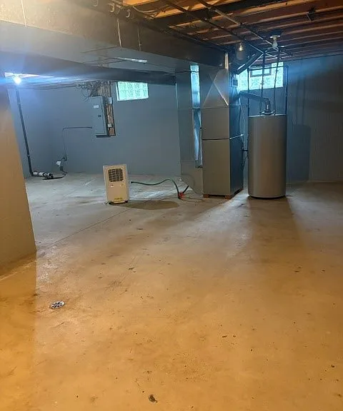 unfinished space in basement