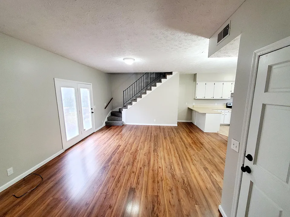 Huge living area on main floor with fireplace