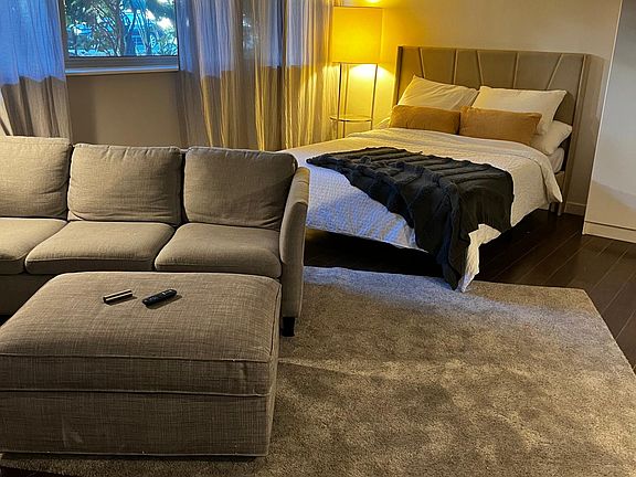 The bed also looks great headboard back to the window