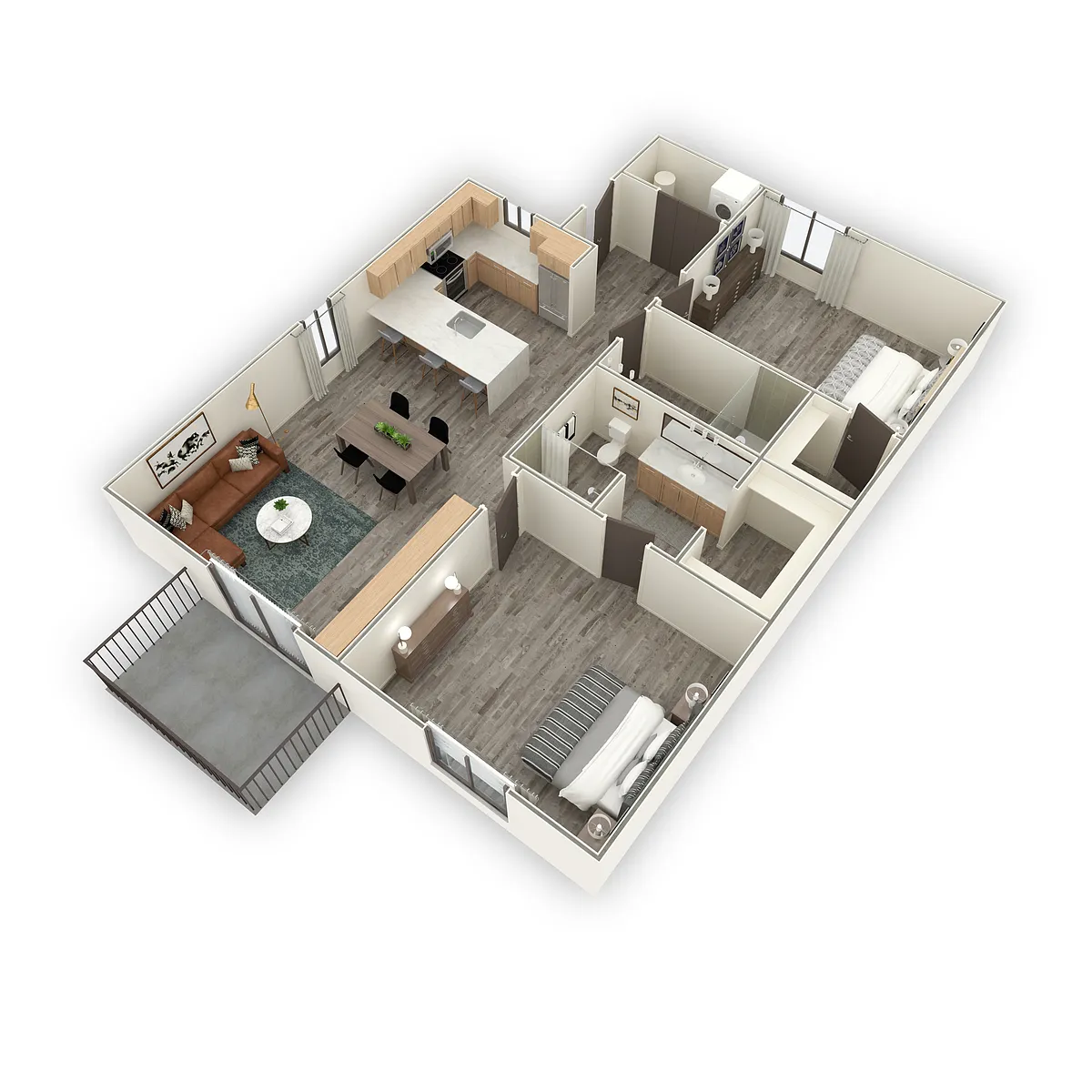 Floor plan 2 Bedroom, 2 Bathroom