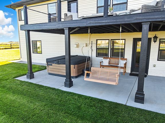 Back patio with deck above