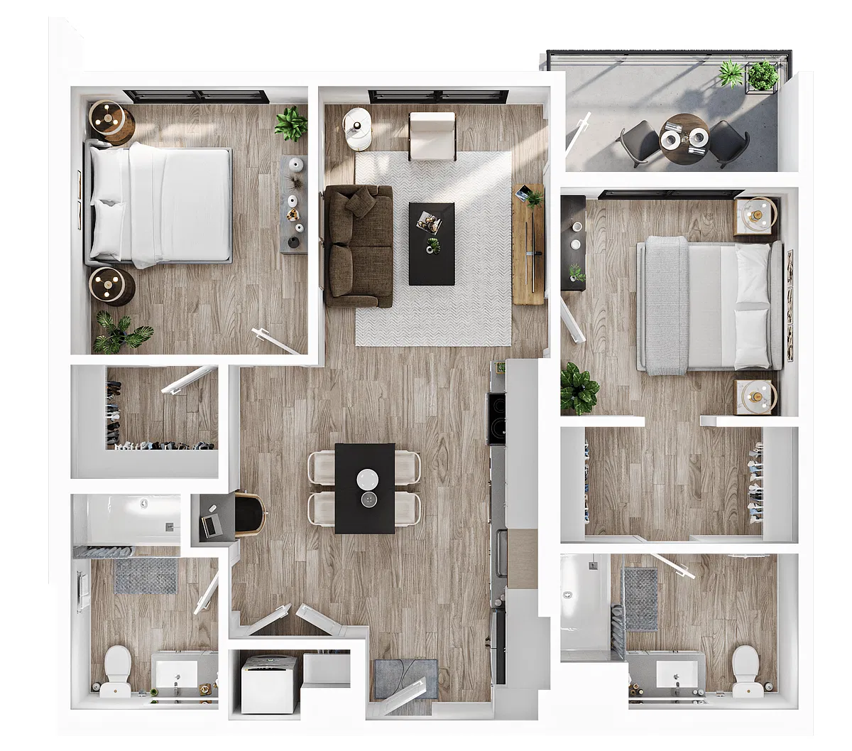 Floor plan Two Bedroom-B2