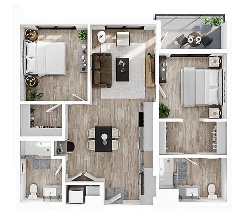 Floor plan Two Bedroom-B2