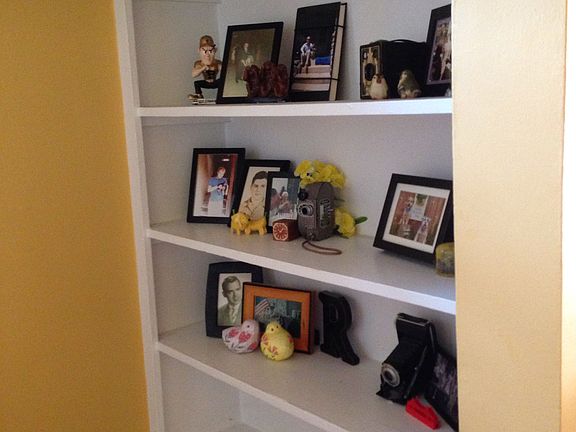 built in bookshelve in entry