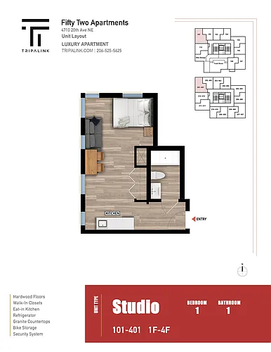 Floor plan Studio - 361 sqft