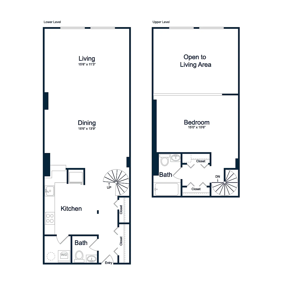 Floor plan AL3 | 1 Bed | 1.5 Bath | Loft