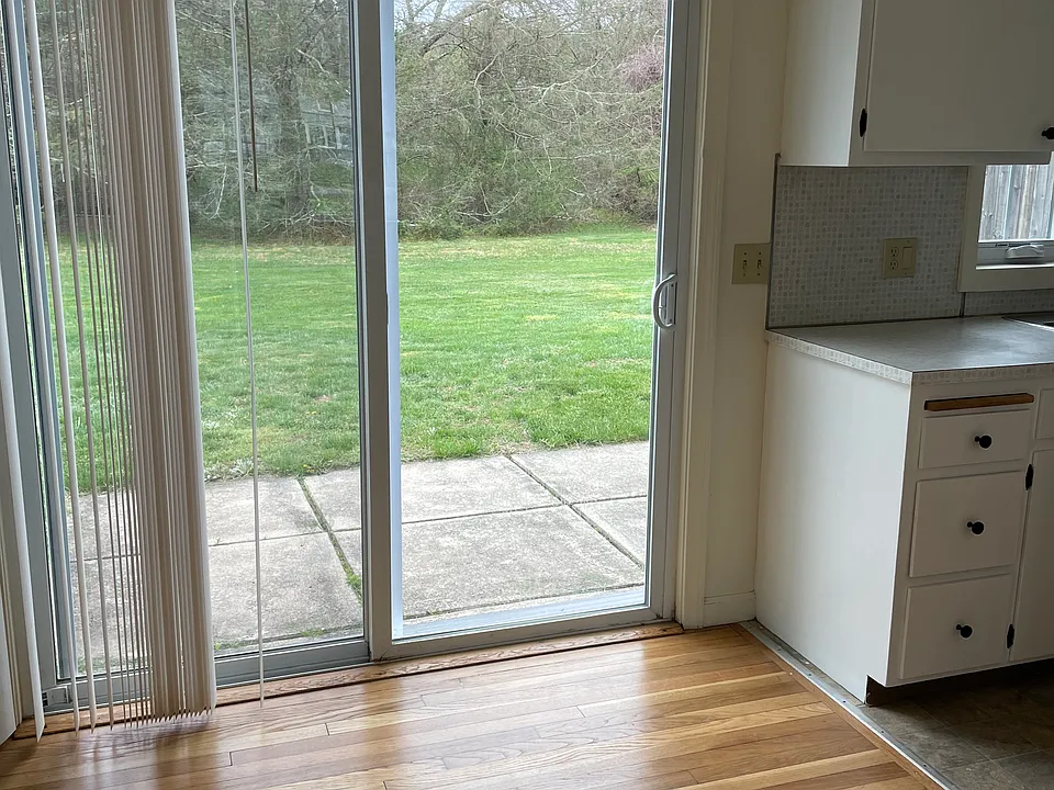 View from dining area to back patio