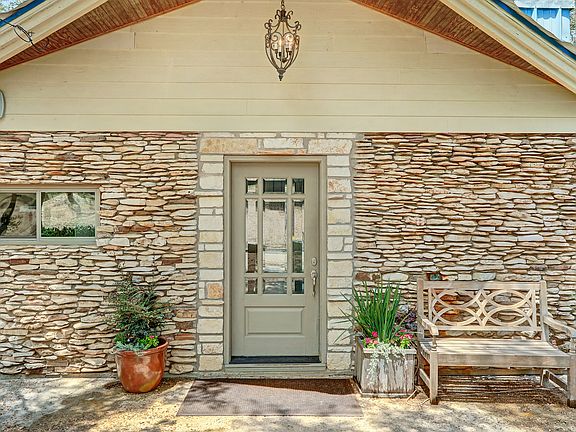 Hand stacked facade of home 
