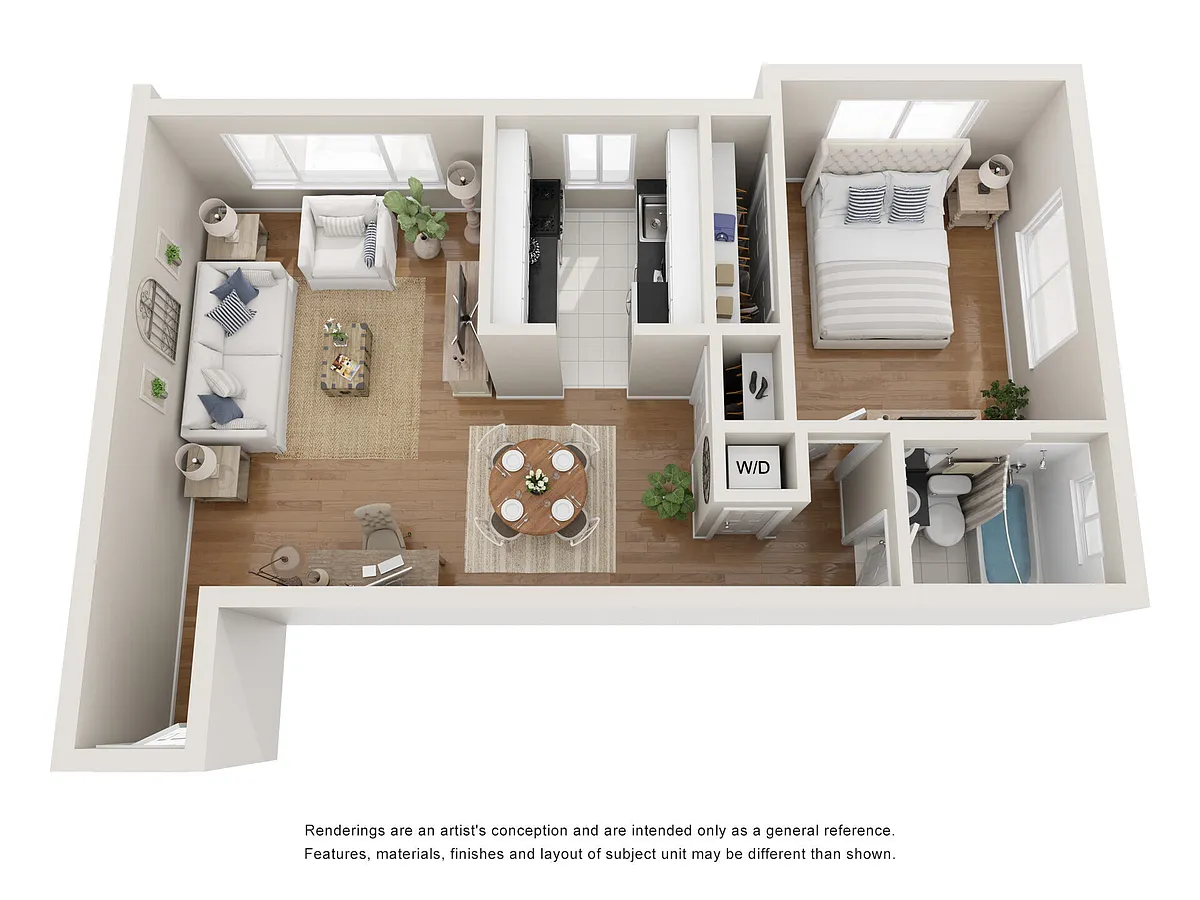 Floor plan 1BR A-Renovated