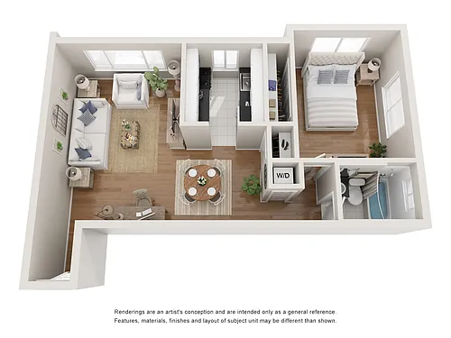 Floor plan 1BR A-Renovated
