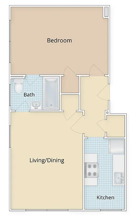 Floor plan Medium One Bedroom