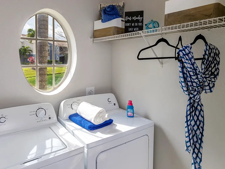 Enjoy the ease of in-home laundry with full-size washer and dryer appliances available in every apartment home at Soleil Blu.