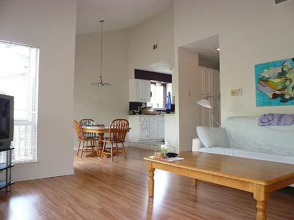 Living, dining, kitchen view