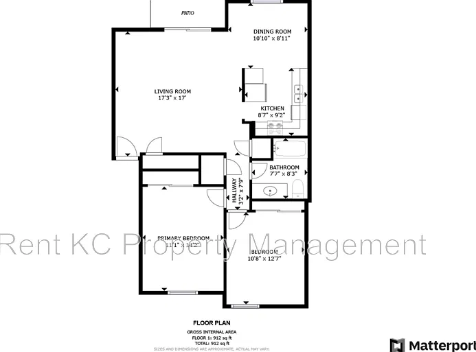 2 bed, 1.0 bath, 912 sqft, $1,200 — Photo 4
