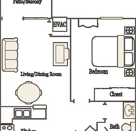 1 Bedroom Floor Plan