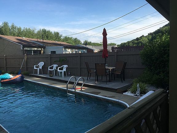 Pool area with privacy fence