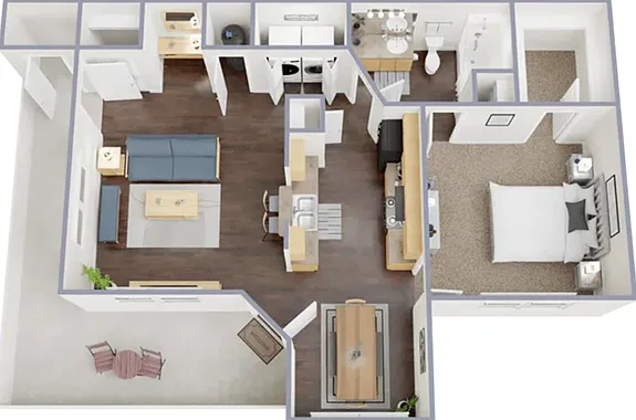 1 Bedroom, 1 Bathroom 1 Bedroom, 1 Bathroom