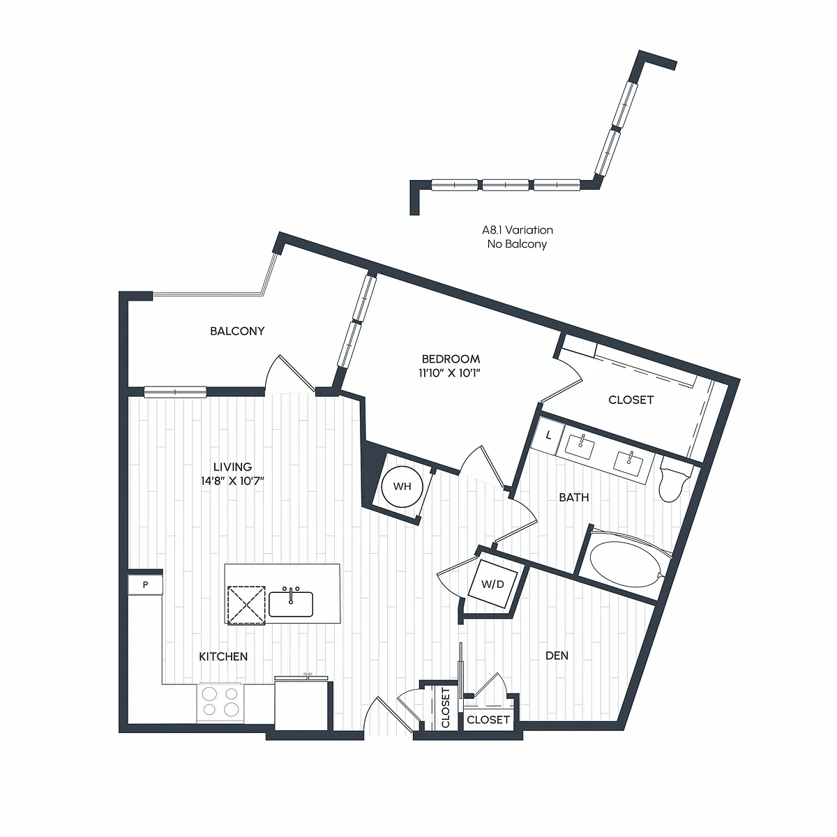 Floor plan A8 with Den