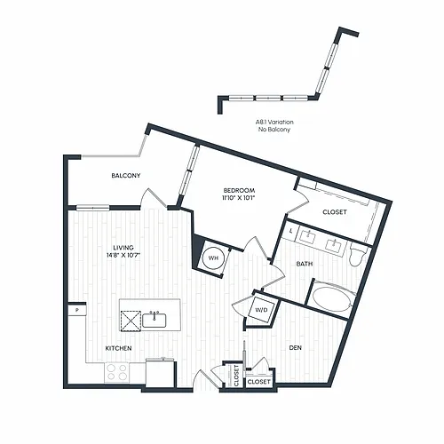 Floor plan A8 with Den