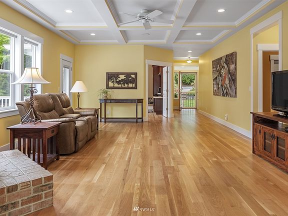 Hardwood floors downstairs have been refinished with a German finish and the stairs have a Swedish finish