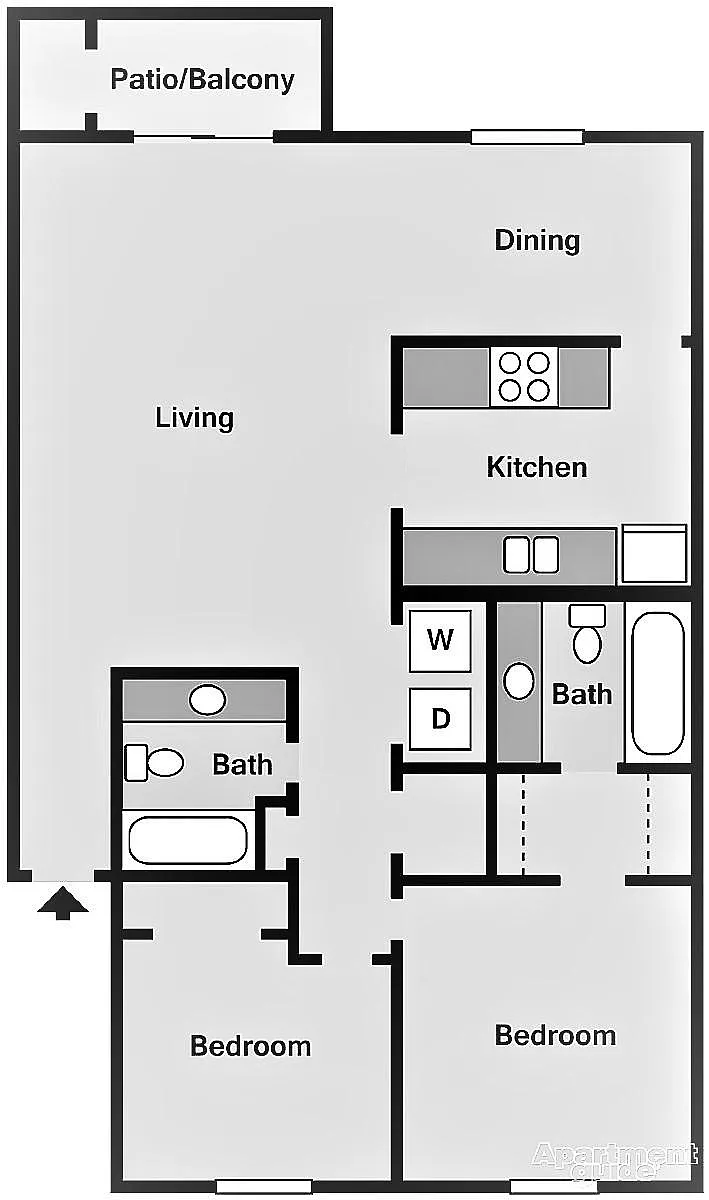 Floor plan Two Bedroom Maple